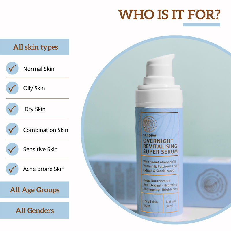 Overnight Revitalising Super Serum with Vitamin E & Patchouli - Anti-ageing & Brightening