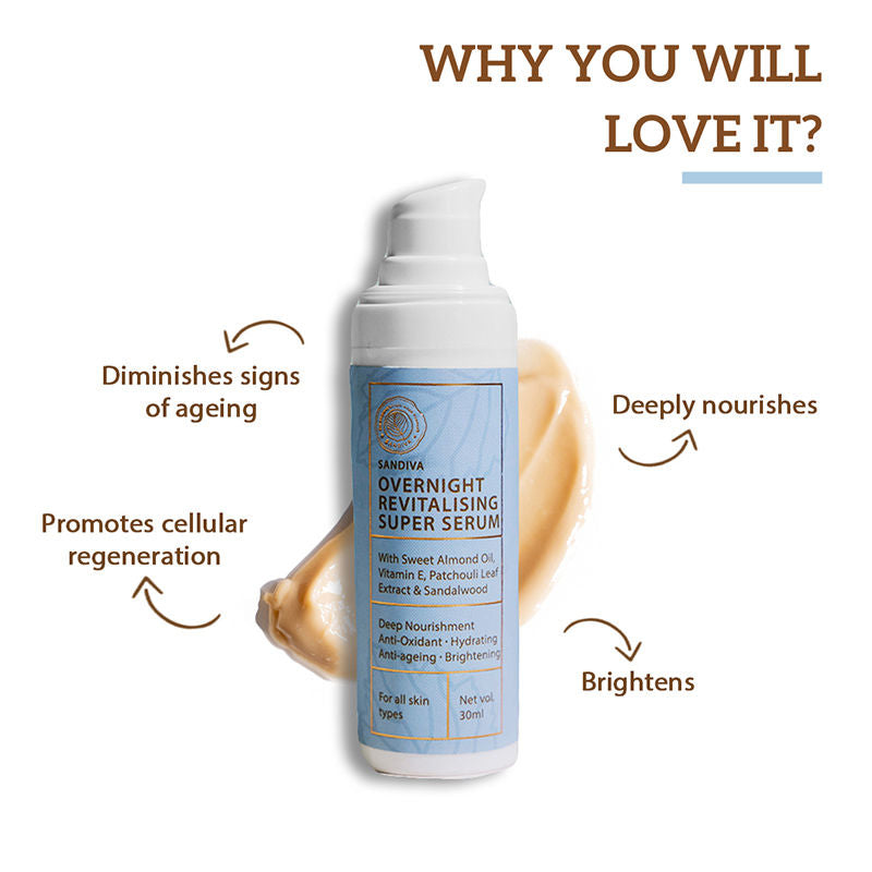 Overnight Revitalising Super Serum with Vitamin E & Patchouli - Anti-ageing & Brightening
