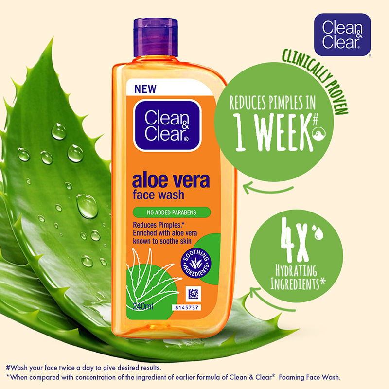 Aloe Vera Face Wash - Gentle Hydrating Cleanser for Oily Skin & Reduces Acne In 7 Days