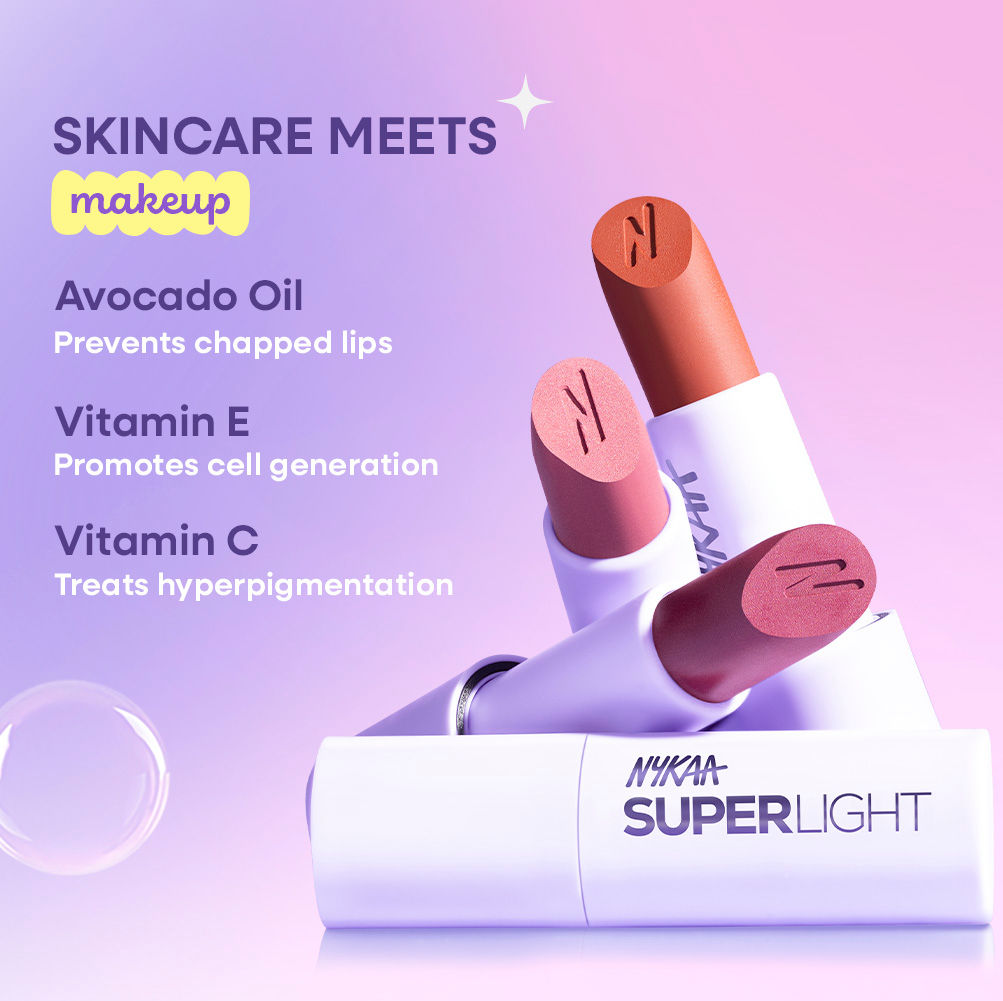 Nykaa Superlight Powder Matte Feathertouch Lipstick with High Pigment