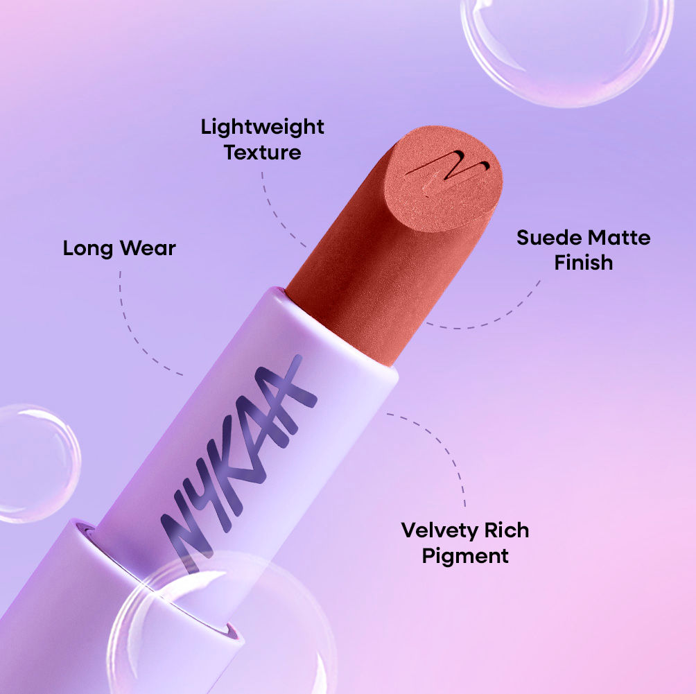 Nykaa Superlight Powder Matte Feathertouch Lipstick with High Pigment