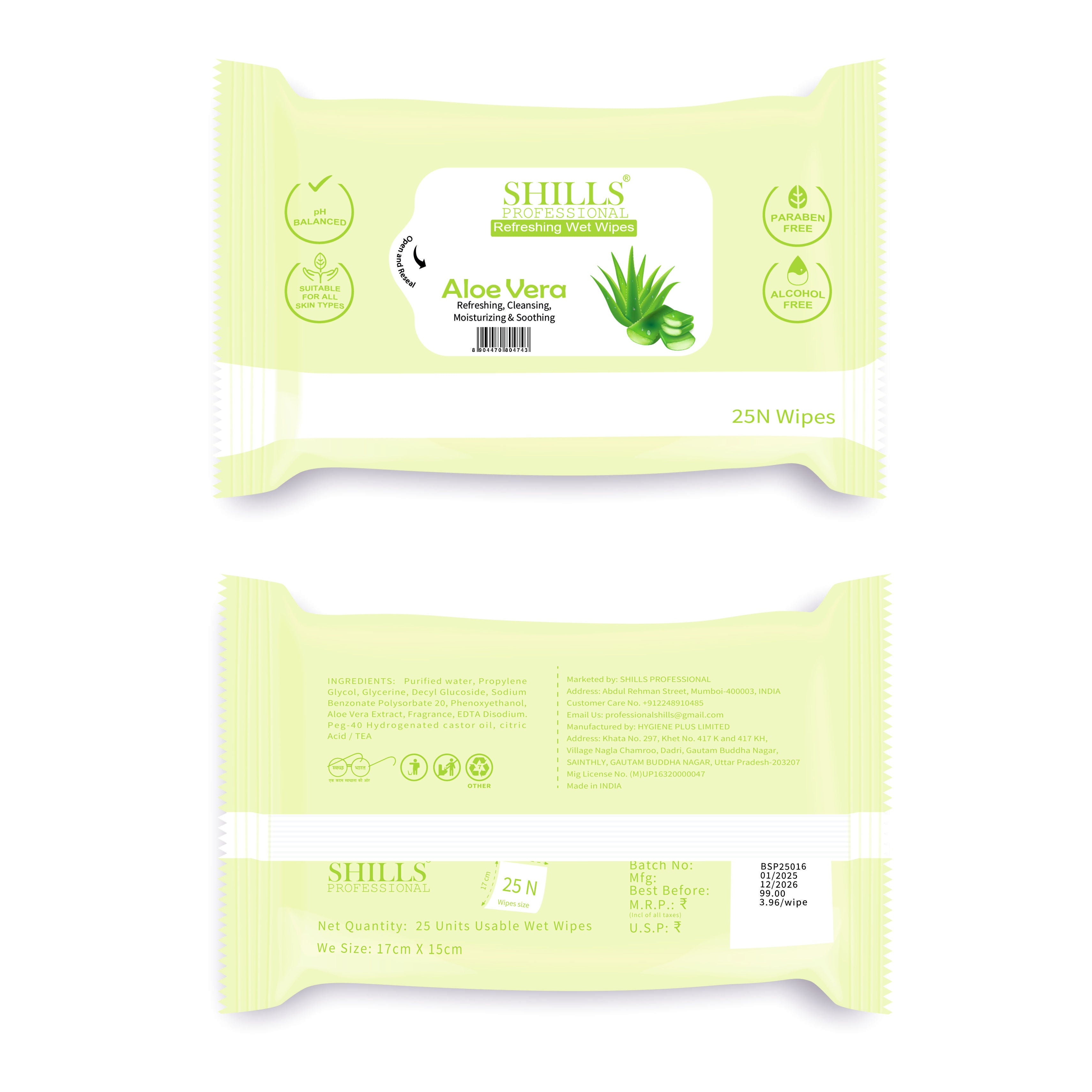 Refreshing Wet Wipes - Aloe Vera