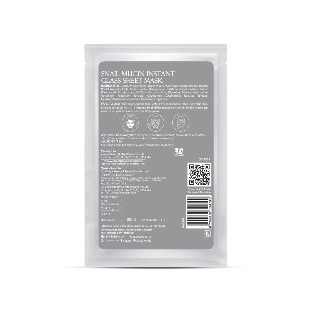 Snail Mucin Instant Glass Sheet Mask