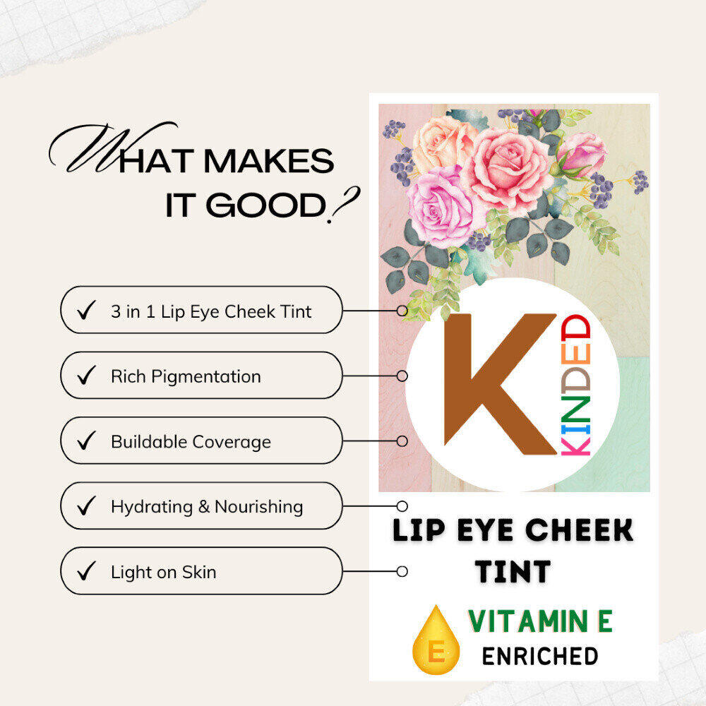 Lip, Eye & Cheek Tint with Vitamin-E Enriched