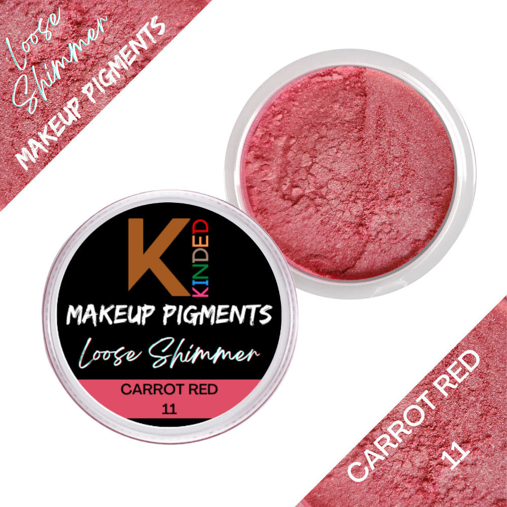 Loose Shimmer Makeup Foil Pigments Powder - Carrot Red