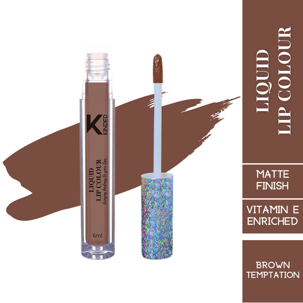 Liquid Lip Colour Lipstick Lip Gloss - 06 Brown Temptation