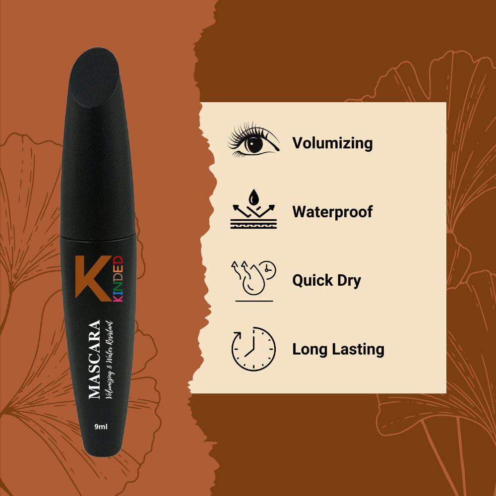 Volumizing & Waterproof Long Lasting Smudgeproof Mascara - Black
