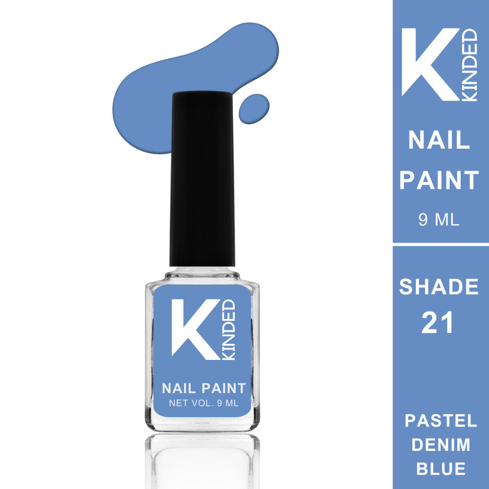 Long Stay Glossy Finish Nail Paint - 21 Pastel Denim Blue