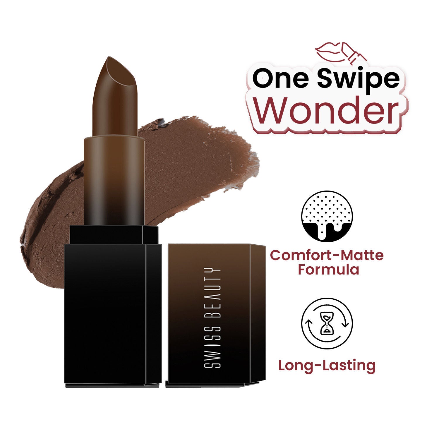 HD Matte Lipstick , High Coverage , Lightweight - 18 Coffee