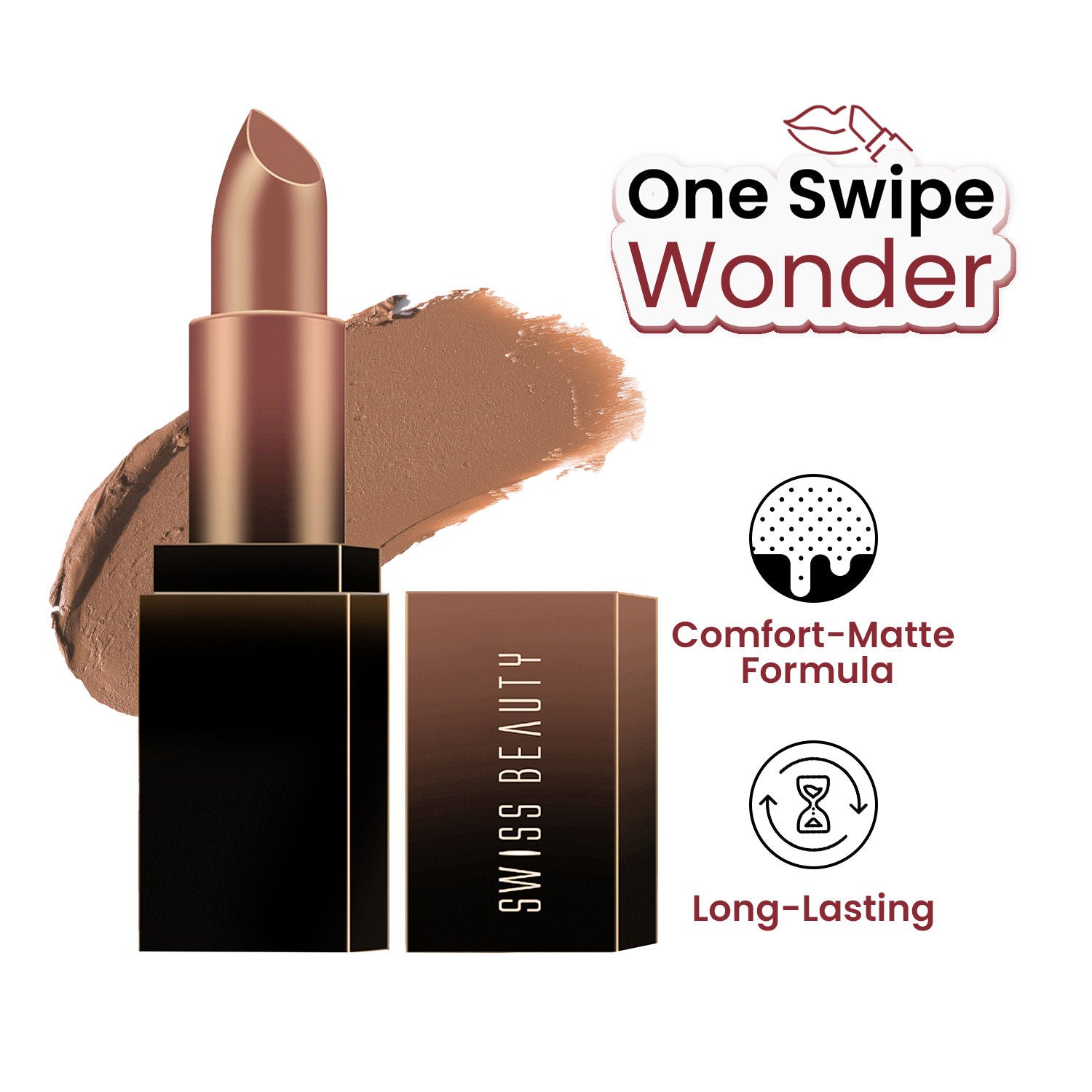 HD Matte Lipstick , High Coverage , Lightweight - 28  Blushing Mauve