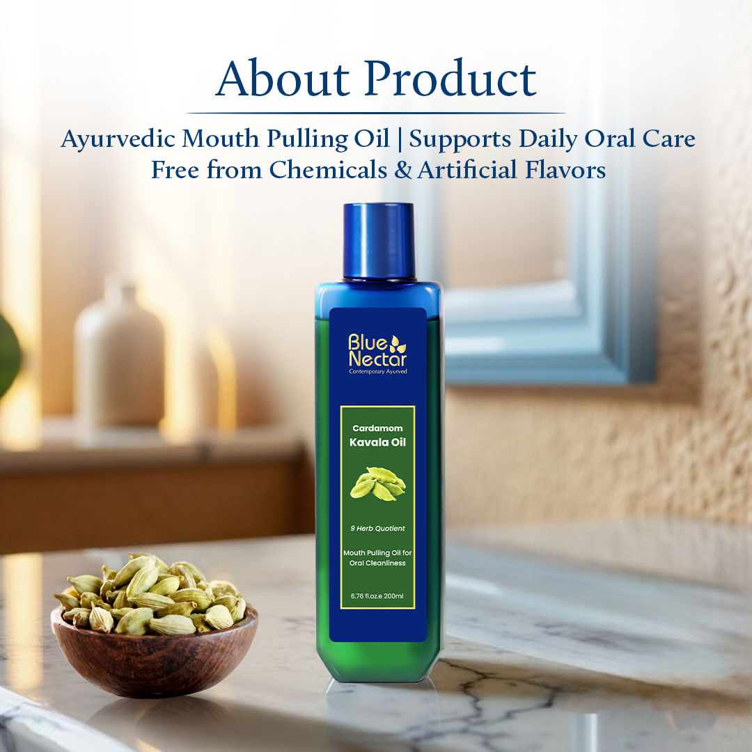 Cardamom Mint Oil Pulling for Mouth, Ayurvedic Mouth Freshener & Mouthwash 9 Herbs