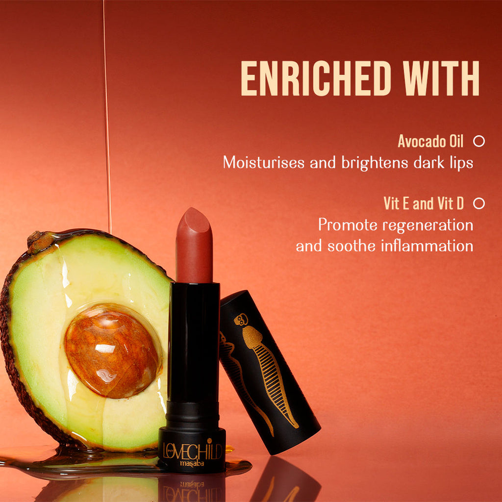 Bare Browns Ultra Matte Transfer-proof Lipstick, Enriched with Avocado Oil & Vitamin E