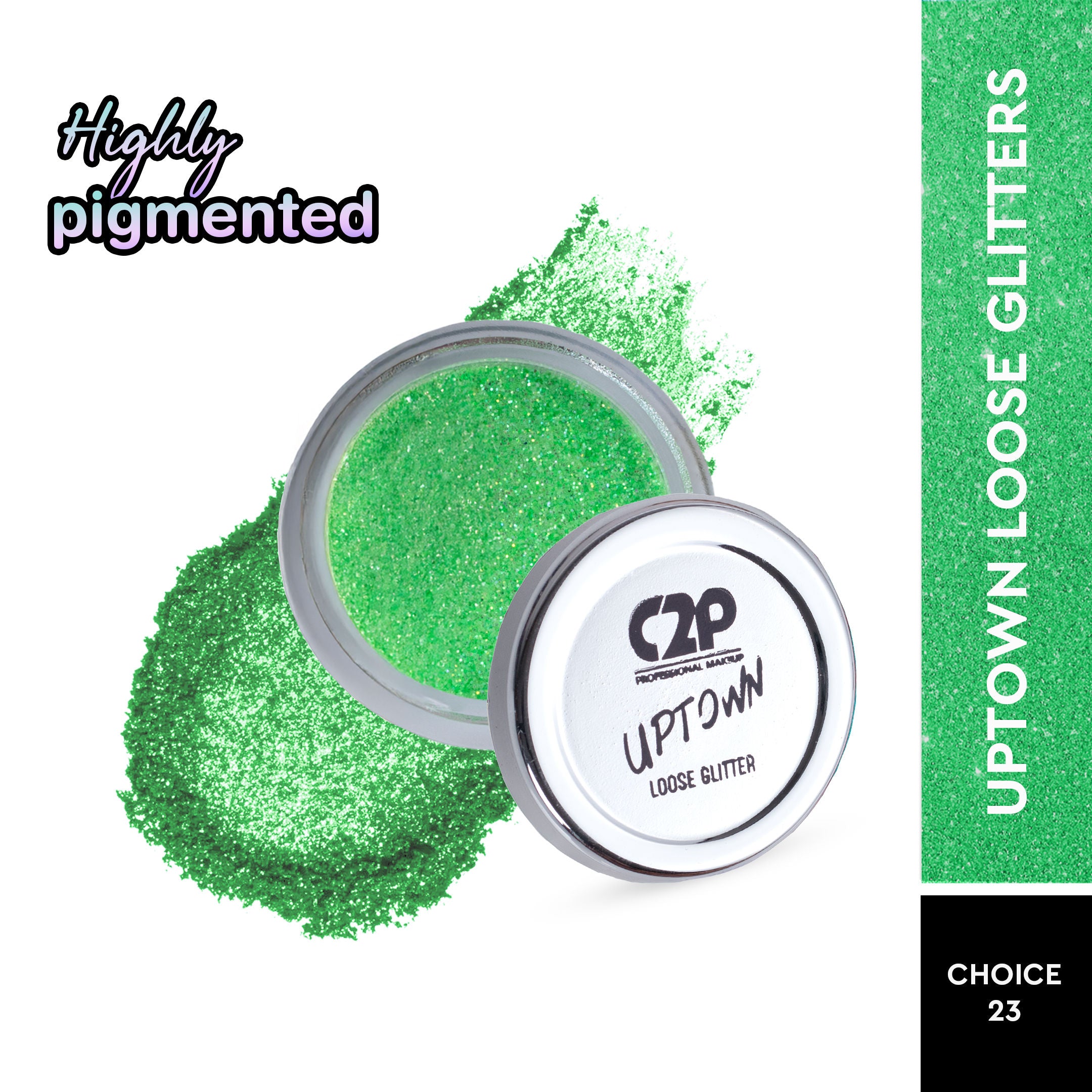 Uptown Loose Glitter for Eye Makeup Highly Pigmented Eyeshadow Powder - Choice 23