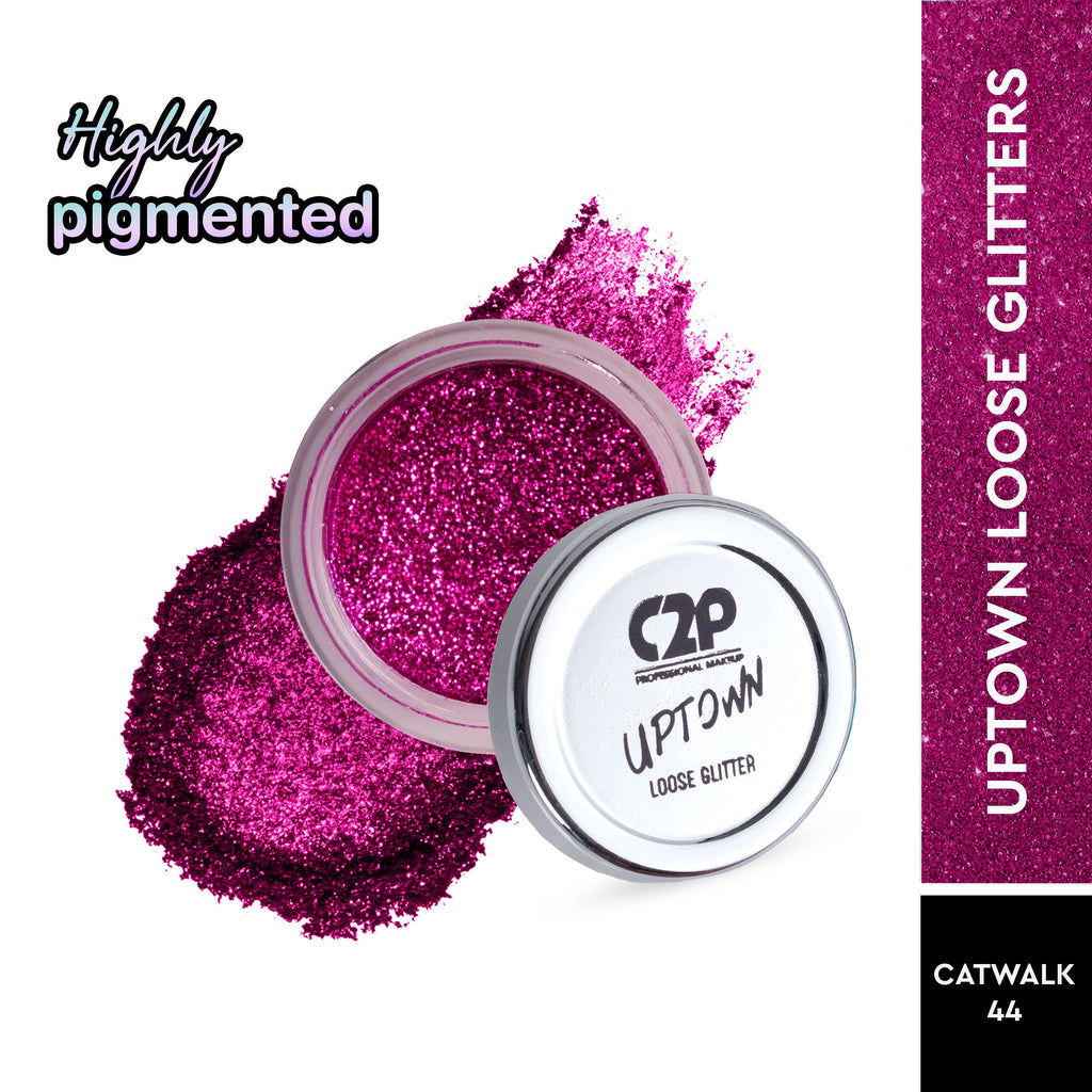 Uptown Loose Glitter for Eye Makeup Highly Pigmented Eyeshadow Powder - Catwalk 44