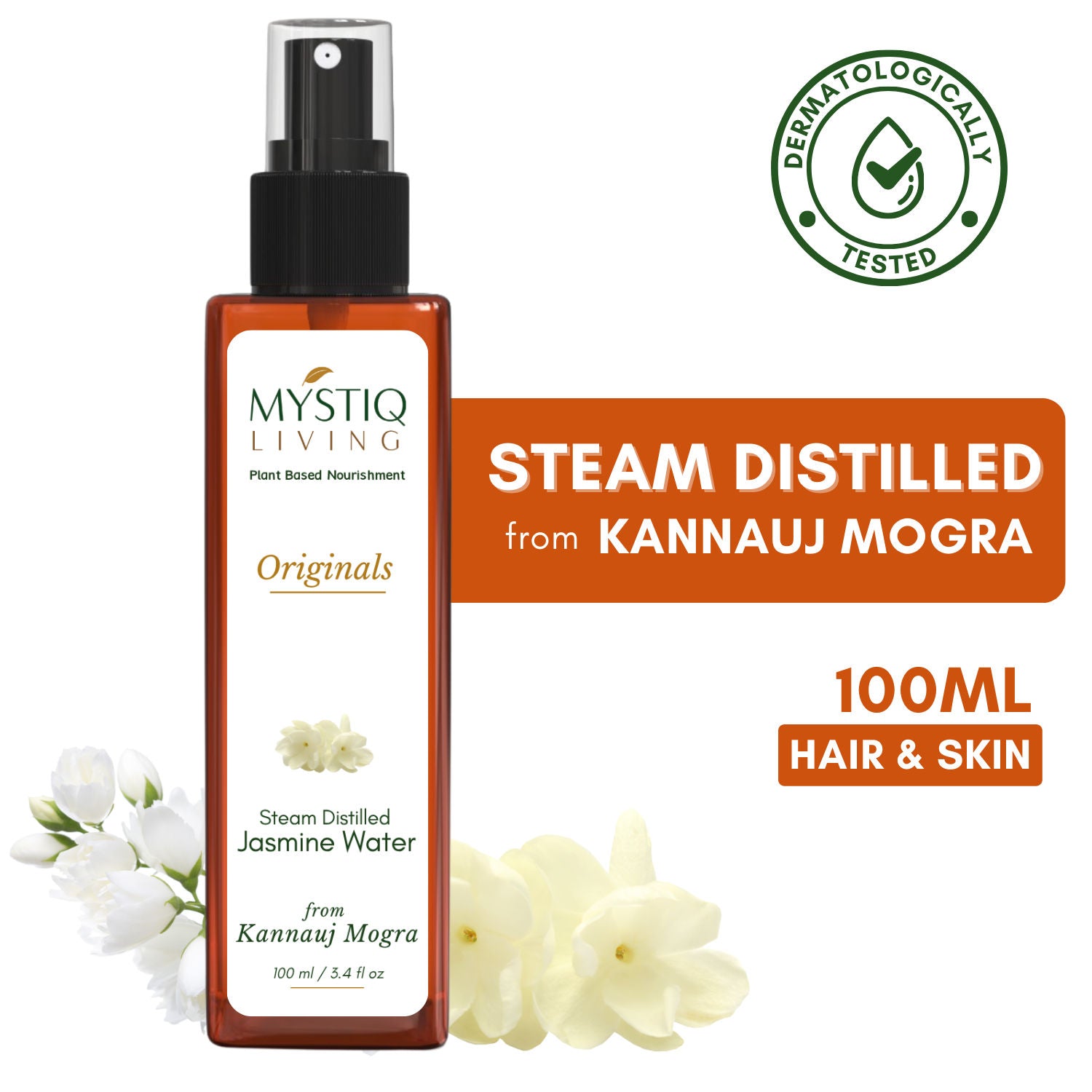 Jasmine Mogra Face Mist Toner with Jasmine Oil, 100% Pure Mogra Jal