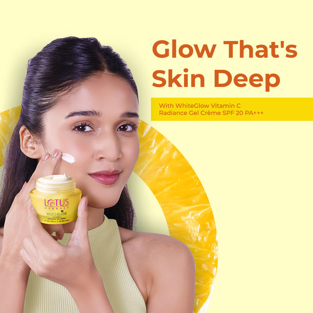 Whiteglow Vitamin C Radiance Gel Face Cream SPF 20, Reduces Dark Spots & Paraben-Free