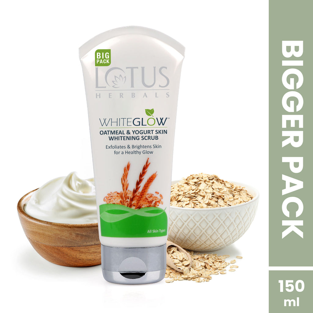 WhiteGlow Skin Brightening Oatmeal & Yogurt Face Scrub | All Skin Types
