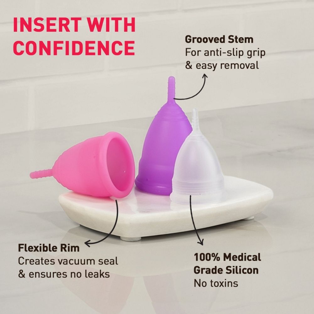 FDA Approved Reusable Menstrual Cup (Small) with Portable Microwaveable Sterilizer