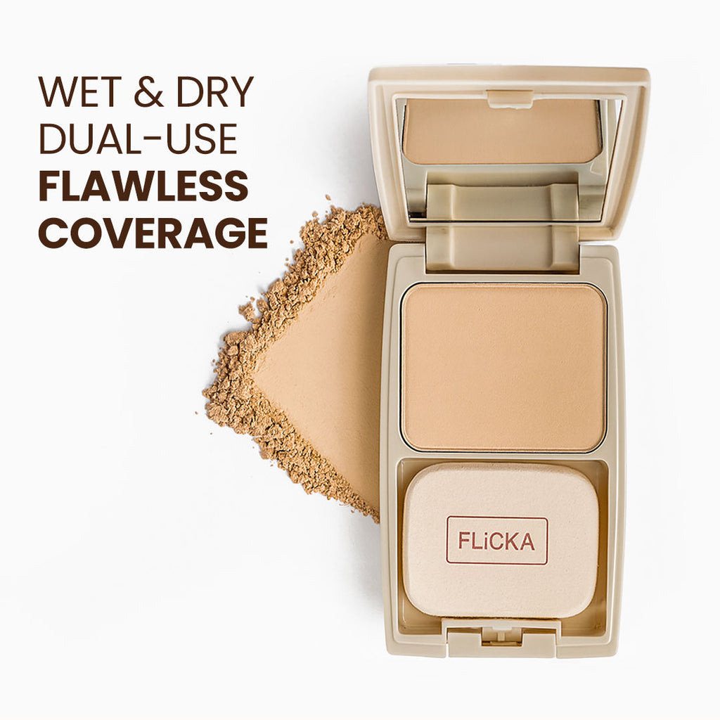 Dap & Dance Compact Pressed Powder Waterproof Weightless Seamless Matte Finish - Coffee