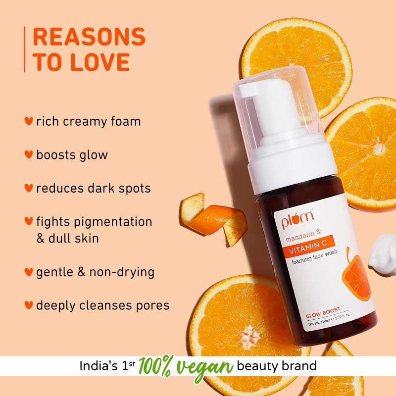 Vitamin C Foaming Face Wash With Mandarin For Glowing Skin & Gentle Cleansing