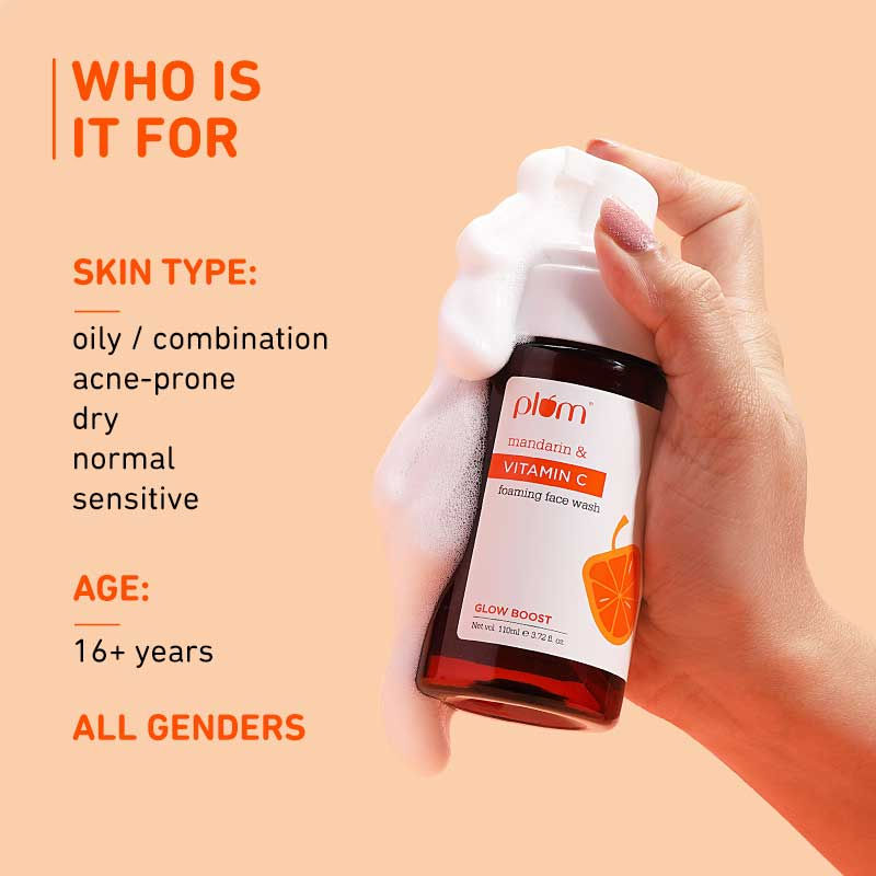 Vitamin C Foaming Face Wash With Mandarin For Glowing Skin & Gentle Cleansing