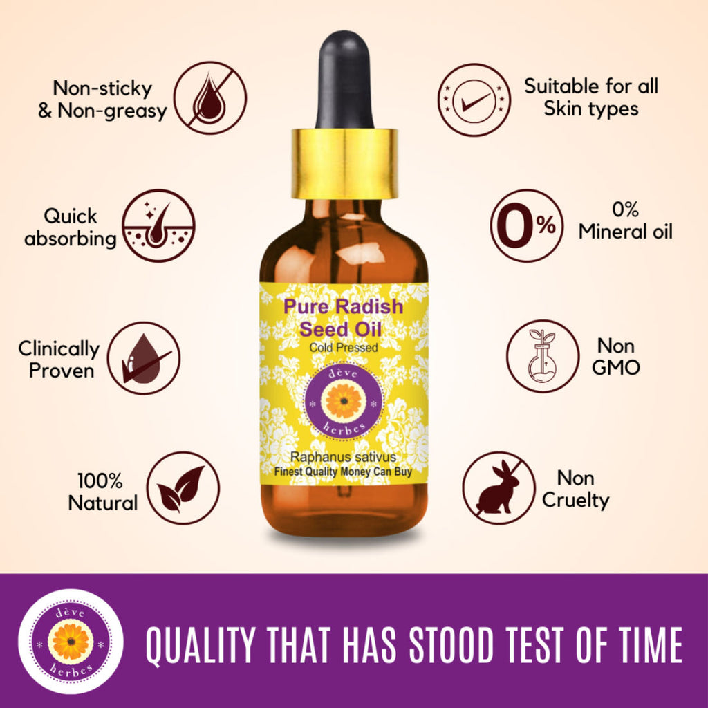 Cold Pressed Pure Radish Seed Oil For Hair & Skin Massage