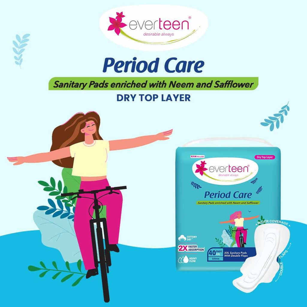 XXL Dry 40 Sanitary Napkins Pad With Free Menstrual Period Pain Relief Cramps Roll-On