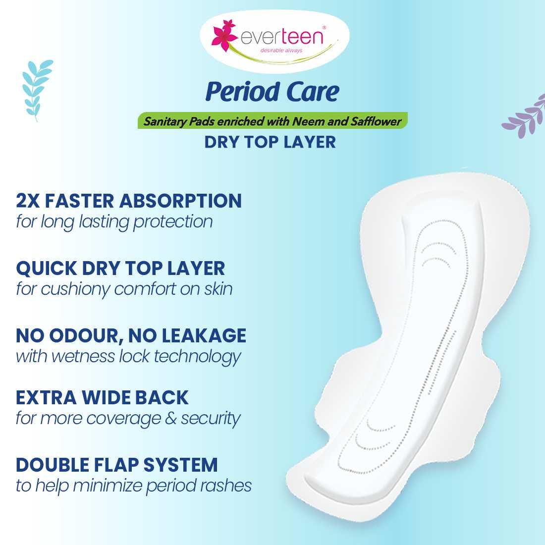 XXL Dry 40 Sanitary Napkins Pad With Free Menstrual Period Pain Relief Cramps Roll-On