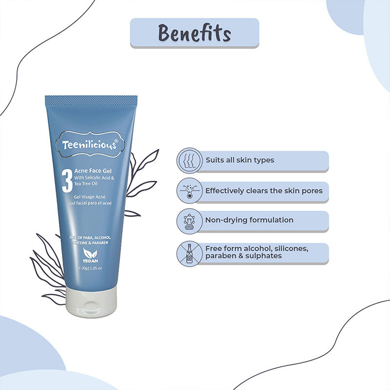 Acne Face Gel With Salicylic Acid & Tea Tree Oil