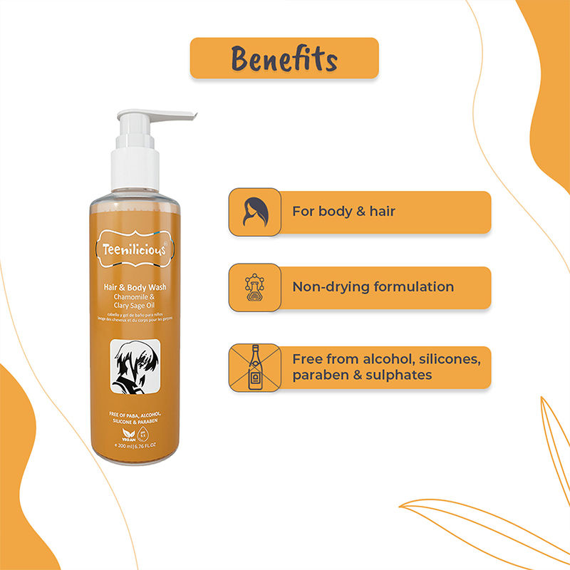 Hair & Body Wash With Chamomile & Clary Sage Oil