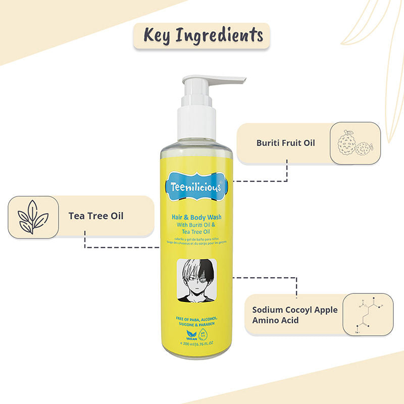 Hair & Body Wash With Buriti Oil & Tea Tree Oil