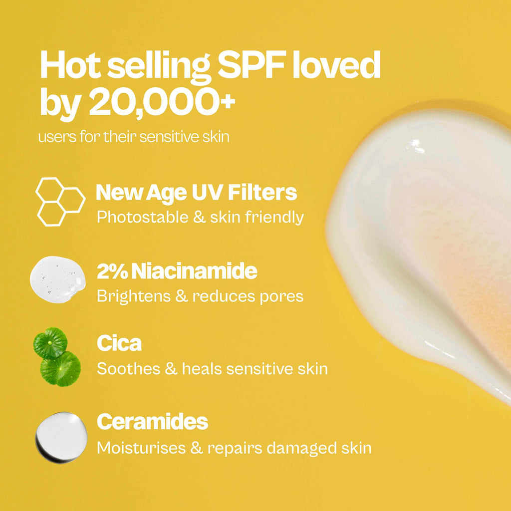 BroadSpectrum Sunscreen SPF 50 PA++++ , Zero White-Cast, Ultra lightweight, Non-greasy