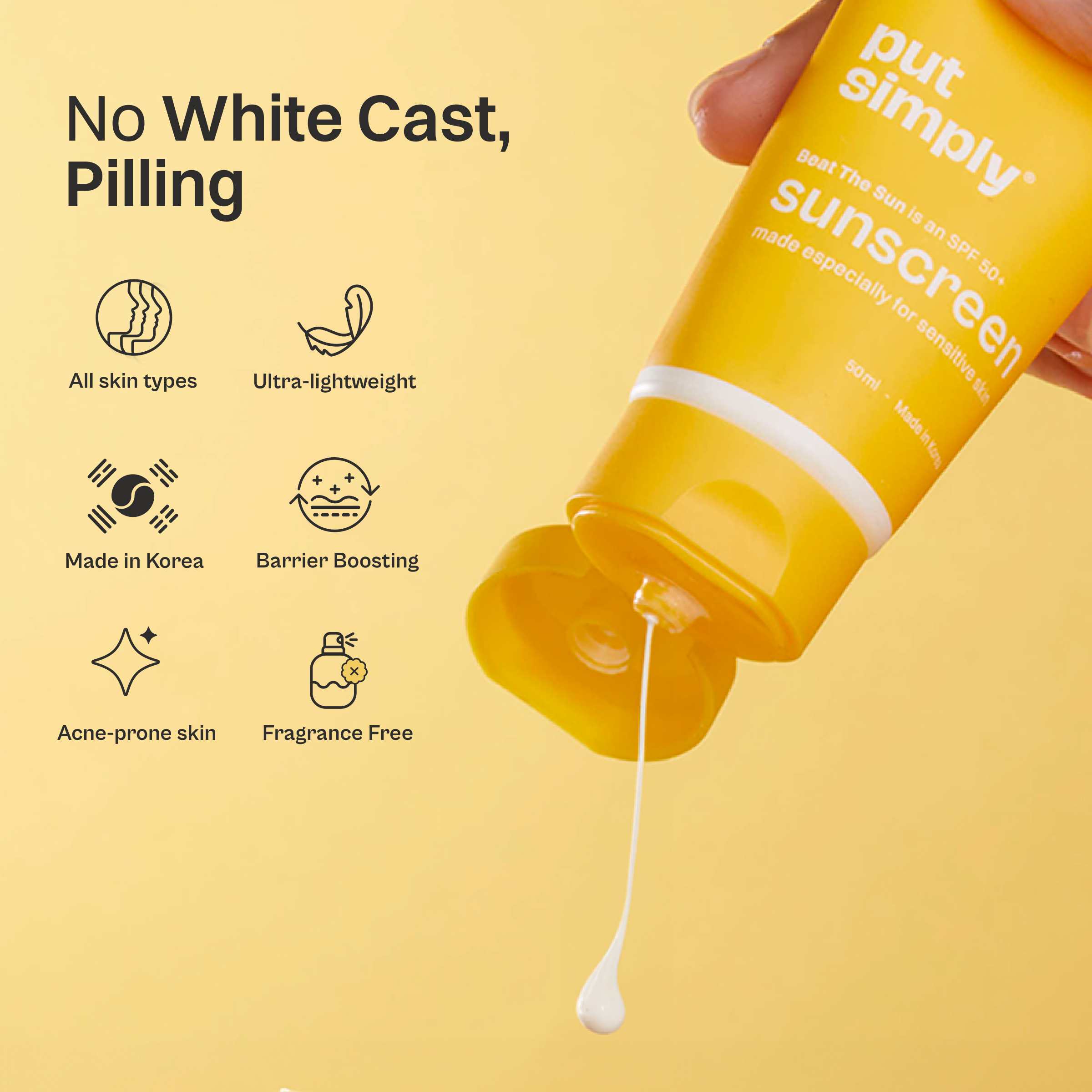BroadSpectrum Sunscreen SPF 50 PA++++ , Zero White-Cast, Ultra lightweight, Non-greasy