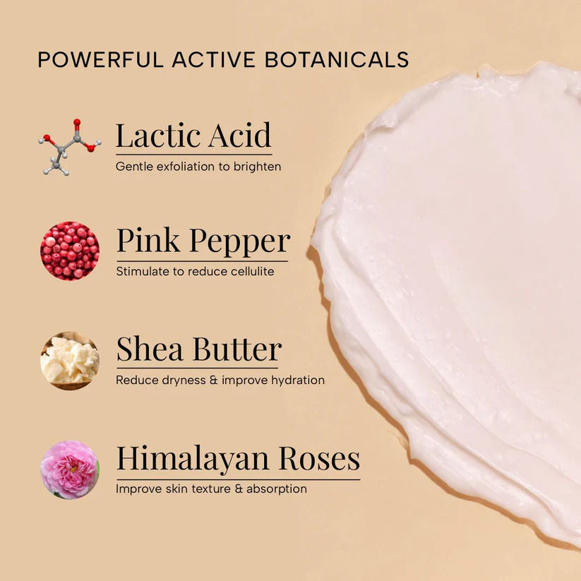 Brighten Exfoliating Creme Body Butter Enriched With Himalayan Roses & Pink Pepper