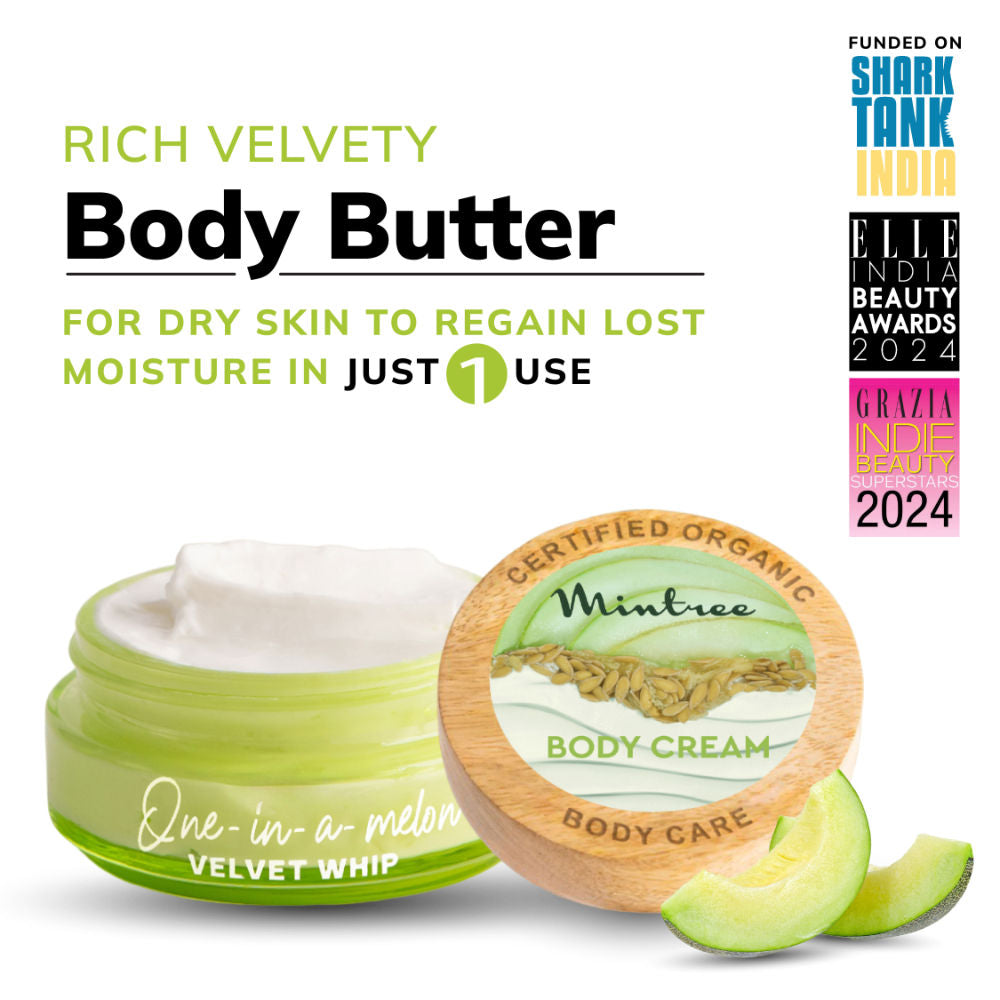 Organic Moisturizing Melon Body Butter For Dry Skin with Ceramides|Body Butter for Women&Men