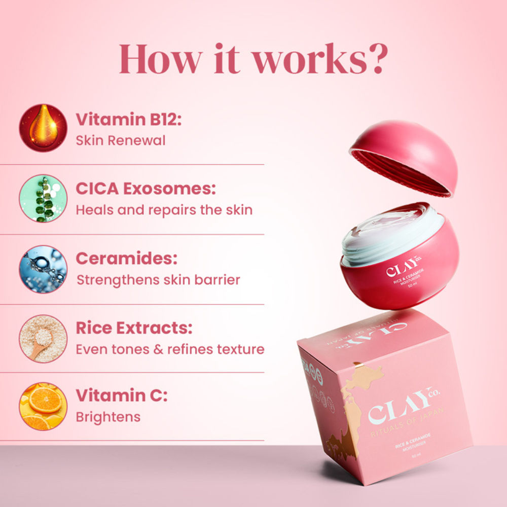 Rice & Ceramide Moisturiser With Exosomes, Vitamin B12 & CICA For Barrier Repair & Glow