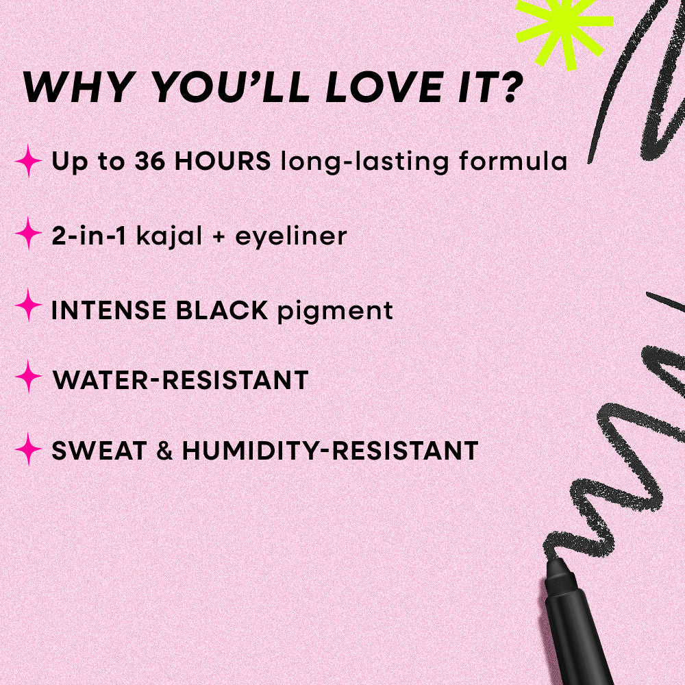 Xtreme Impact Upto 36 Hour Long Stay Smudge & Water Resistant Kajal Eyeliner