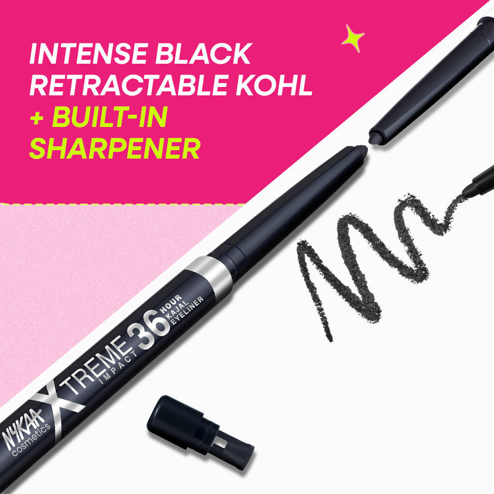 Xtreme Impact Upto 36 Hour Long Stay Smudge & Water Resistant Kajal Eyeliner