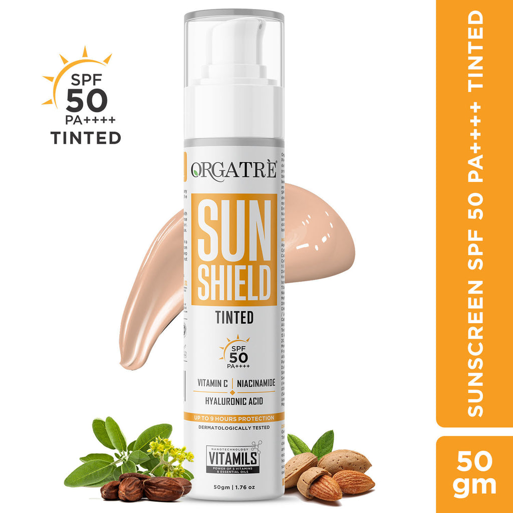 Tinted Sunscreen SPF 50 PA, Niacinamide & Vitamin C Waterproof & Lightweight Matte Finish