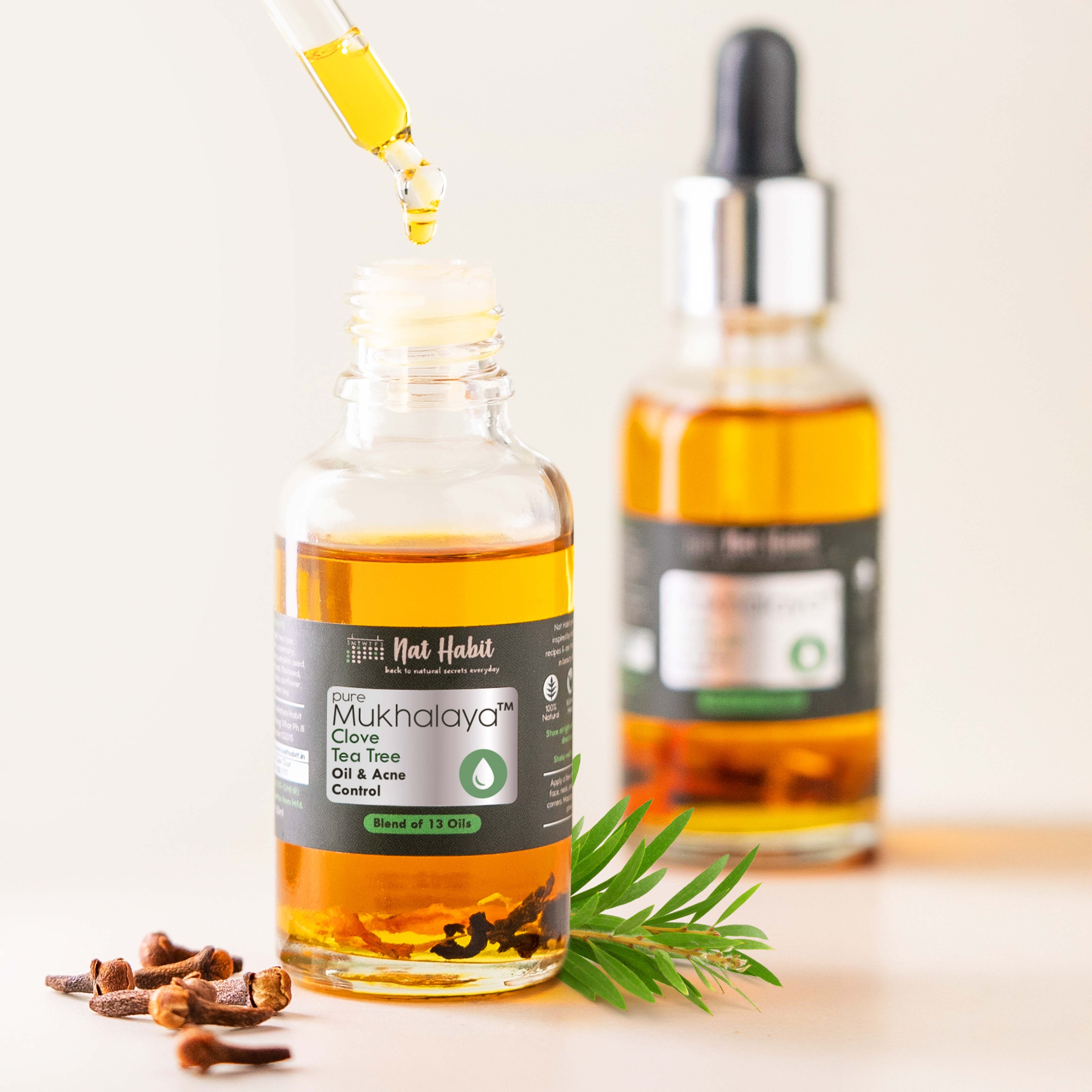 Pure Clove Tea Tree Face Oil For Oily Skin, Makeup Lightweight Facial Oil For Acne Control