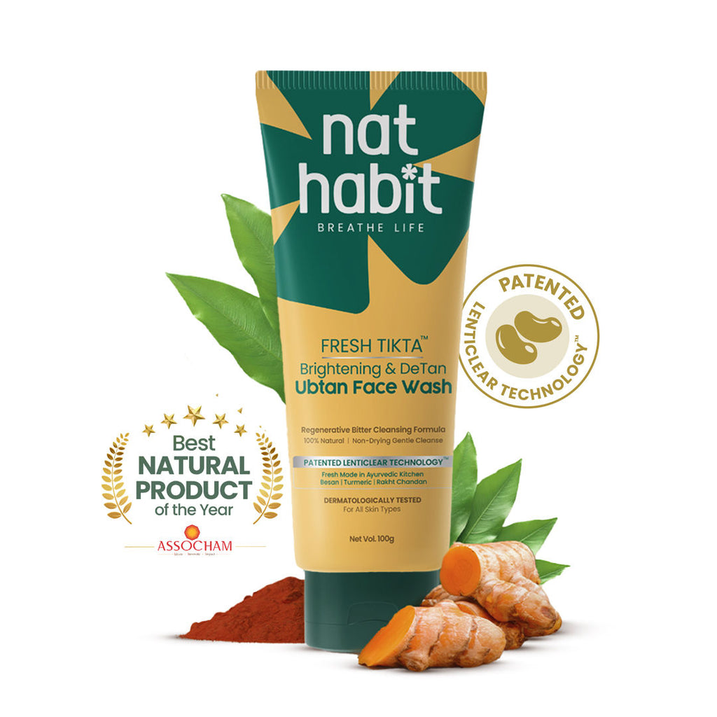 Brightening Ubtan Face Wash, Tikta for Dull Skin, Anti Aging with Wild Turmeric, All Skin