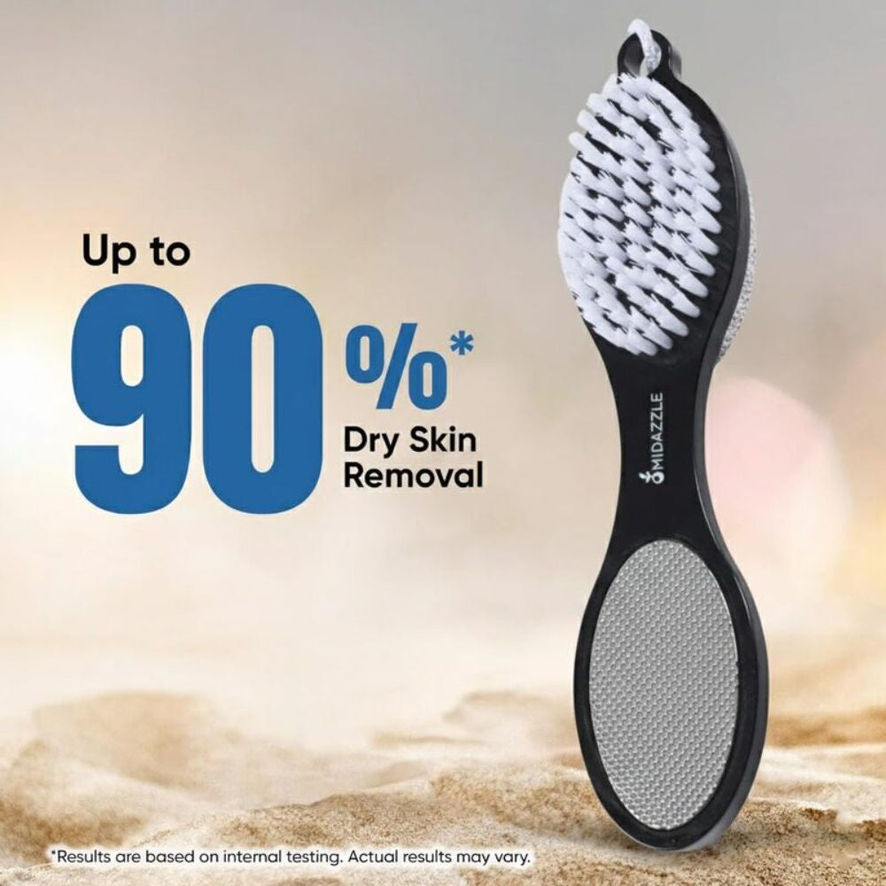 4 In 1 Foot Pedicure Brush, Pumice Stone, Scrubber & File For Soft Care