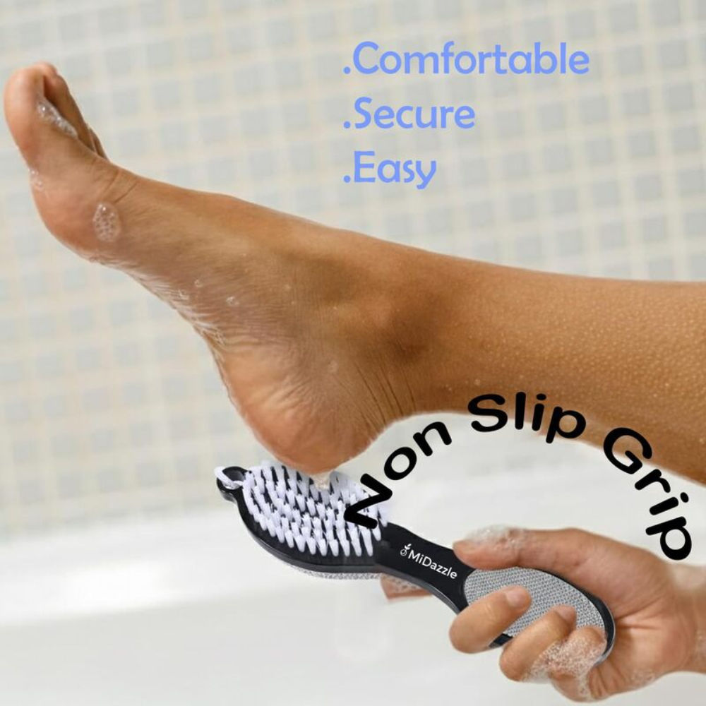 4 In 1 Foot Pedicure Brush, Pumice Stone, Scrubber & File For Soft Care