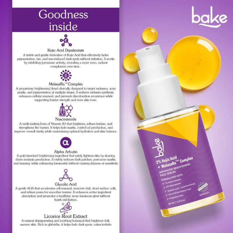 2% Kojic Acid Face Serum With Niacinamide For Pigmentation, Dark Spots & Uneven Skin Tone