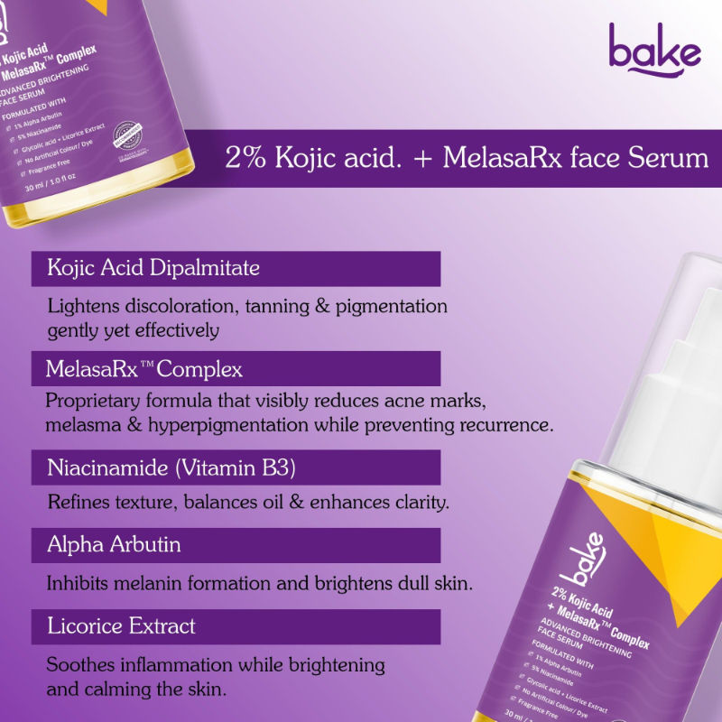 2% Kojic Acid Face Serum With Niacinamide For Pigmentation, Dark Spots & Uneven Skin Tone