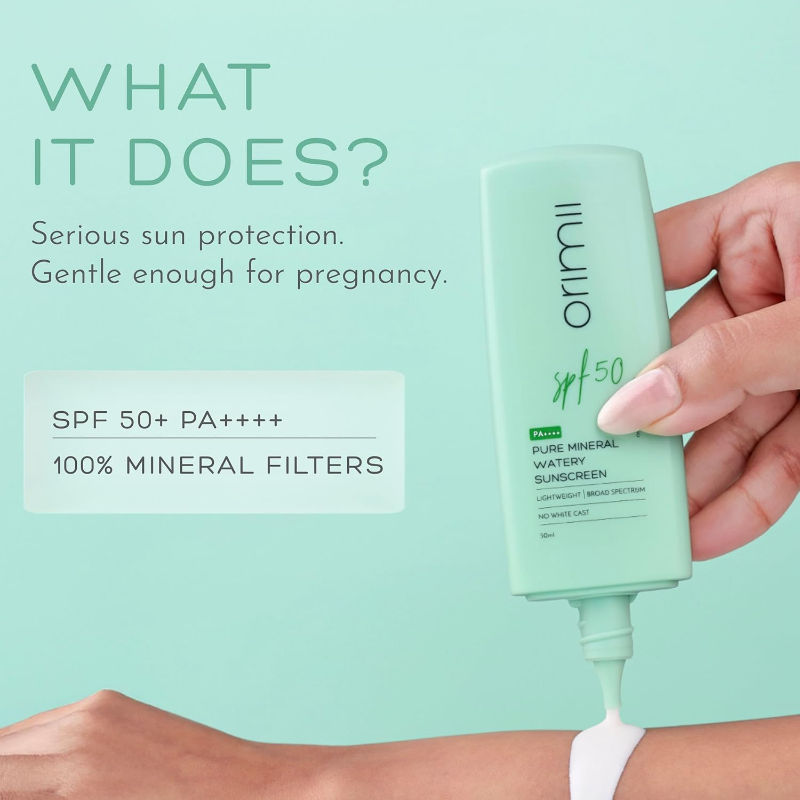 Mineral Sunscreen SPF 50 Watery Fluid, Zero White Cast, Lightweight & Non-Comedogenic