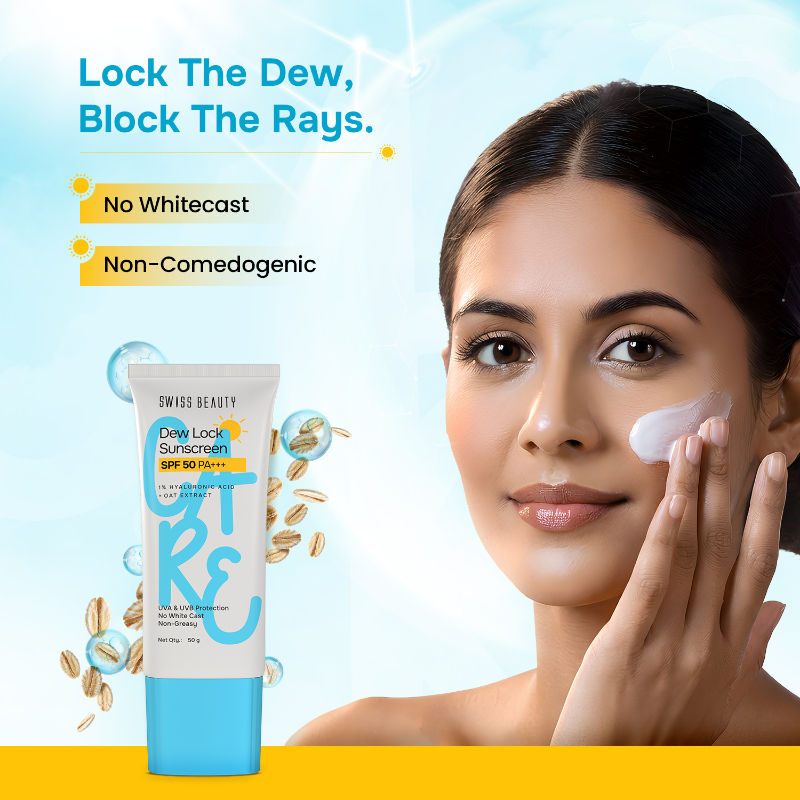 Care Dew Lock Sunscreen SPF 50 PA++++ With 1% Hyaluronic Acid