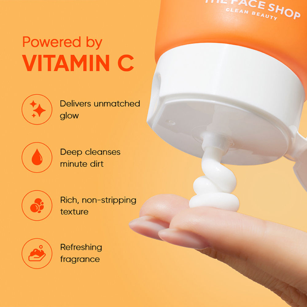Vitamin C Brightening Korean Face Wash - Foaming Cleanser with Niacinamide & Panthenol