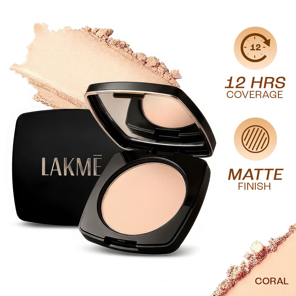 Forever Matte Compact, Smooth Finish, Lasts For 12 Hrs, Even Toned Look - Coral