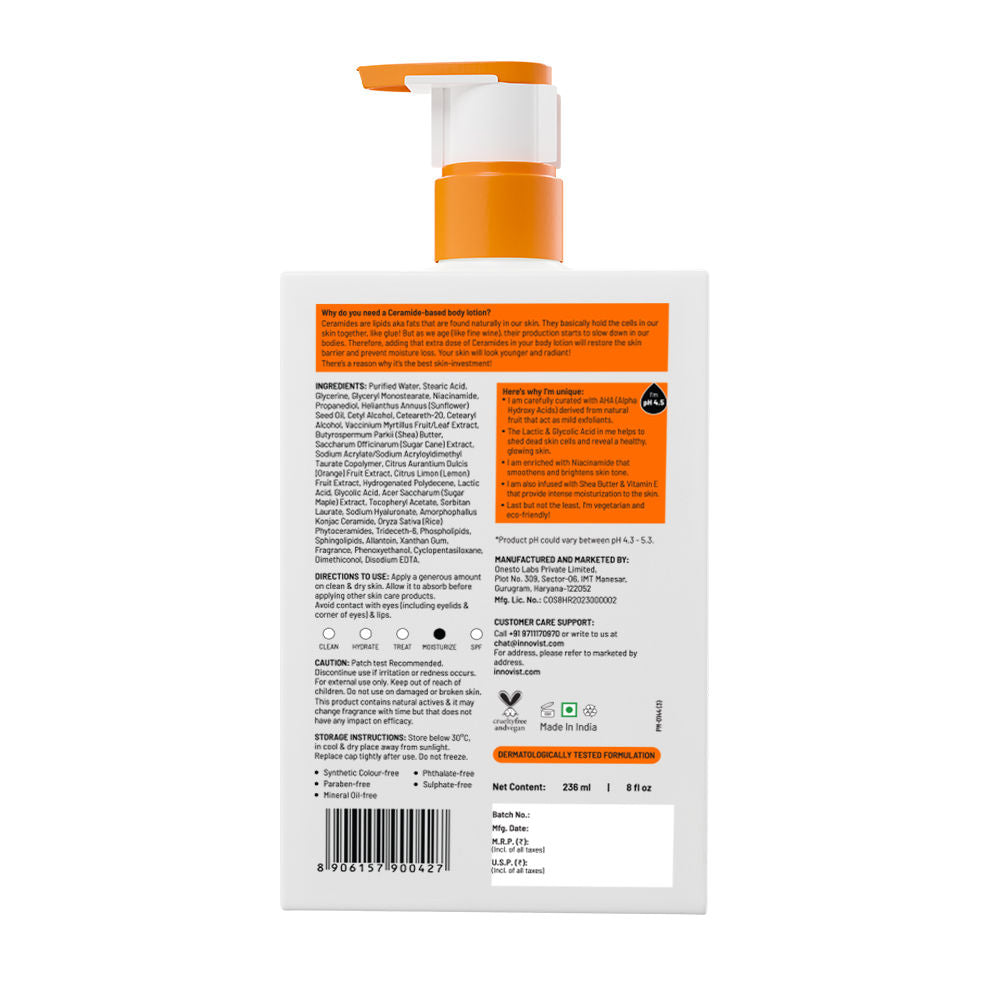 AHA Body Lotion With Niacinamide Shea Butter Moisturizer For All Skin Types